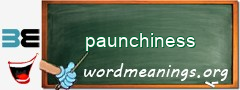 WordMeaning blackboard for paunchiness